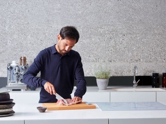 Tyrolit Santokumesser Fleisch TYROLIT Life Santokumesser Fleisch schneiden