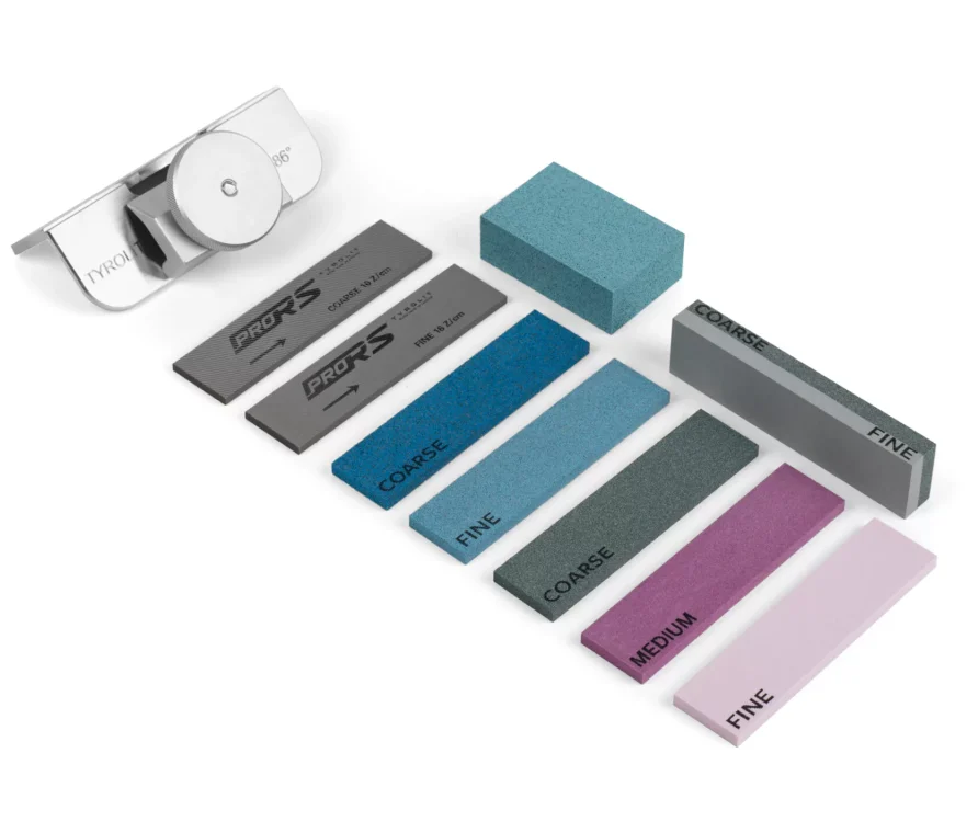 Tyrolit Kantentuning Set TYROLIT Life Kantentuning Set mit Edelstahlfeilen, Keramikfeilen, Elastikfeilen, Kombifeile, Kantengummi und Edelstahlwinkel